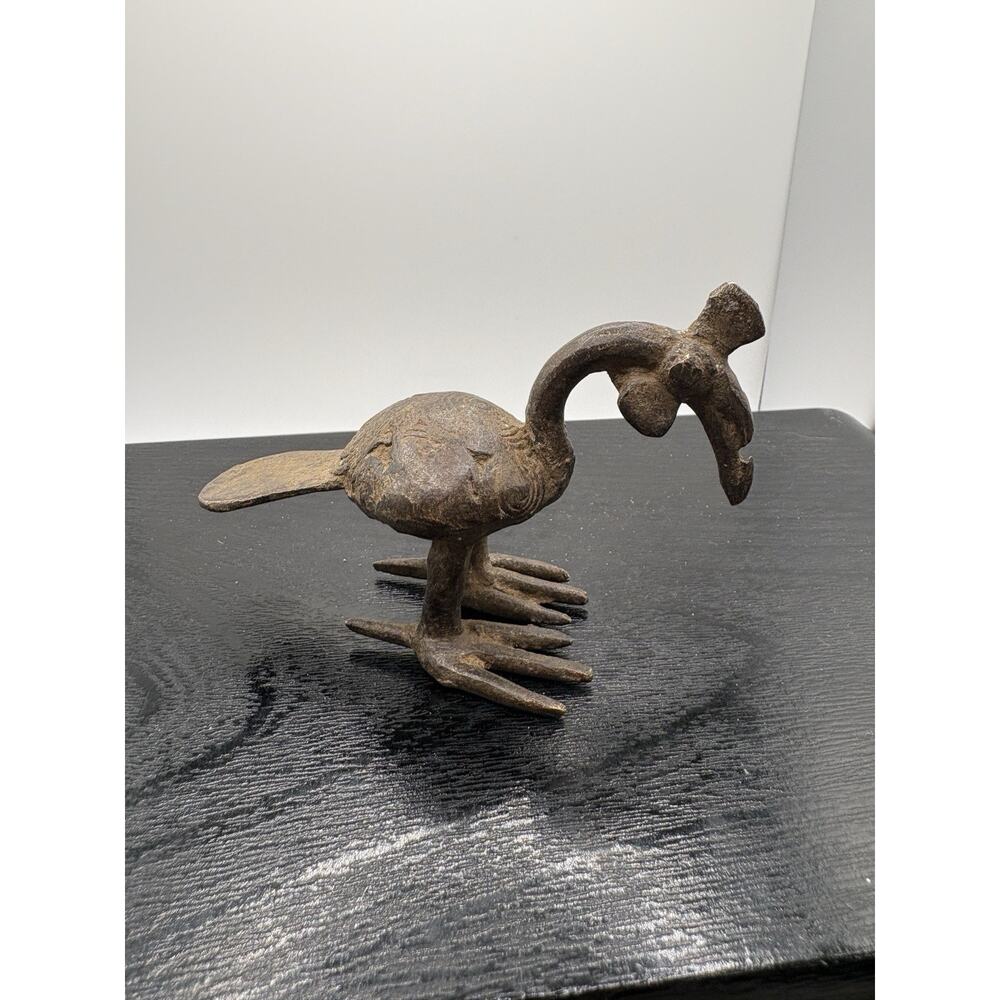 African Ashanti Bird Cast Bronze Weight Figure late 19th to early 20th Century
